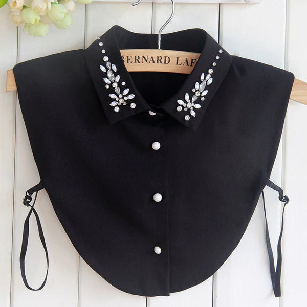 Chiffon Rhinestone Fake Collar Shirt Women's Shawl